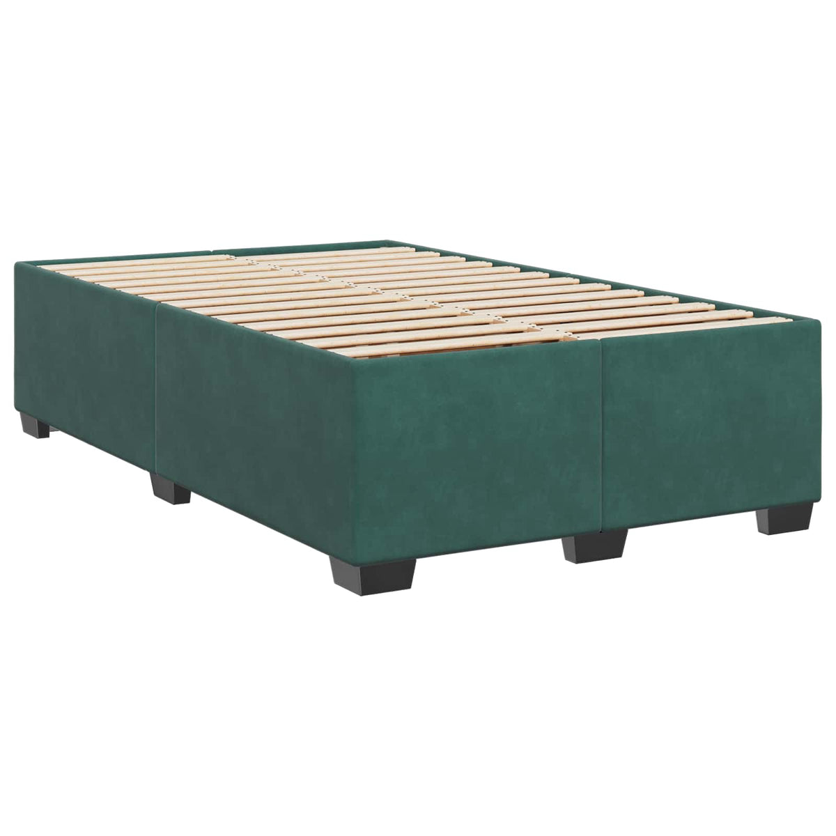 vidaXL Łóżko Box Spring z materacem i LED Ciemnozielony 120 x 190 cm