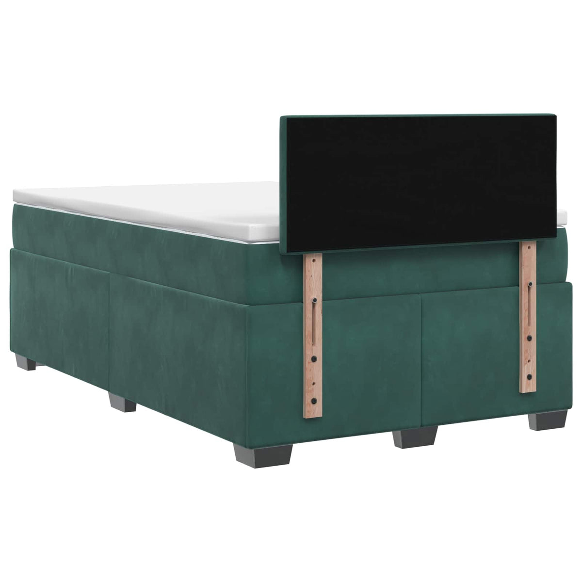 vidaXL Łóżko Box Spring z materacem i LED Ciemnozielony 120 x 190 cm