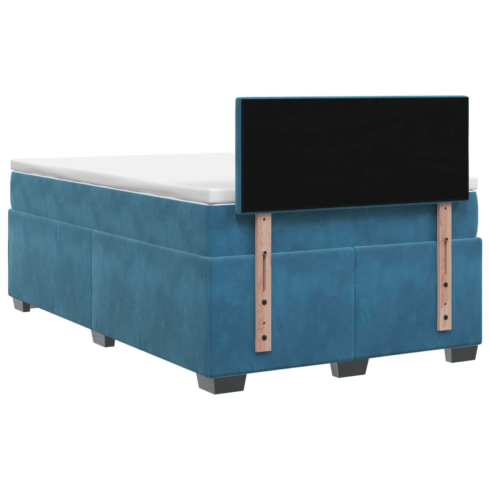 vidaXL Łóżko Box Spring z materacem i LED niebieski 120 x 190 cm Welur