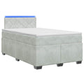 vidaXL Łóżko Box Spring z materacem i LED jasnoszary 120 x 190 cm