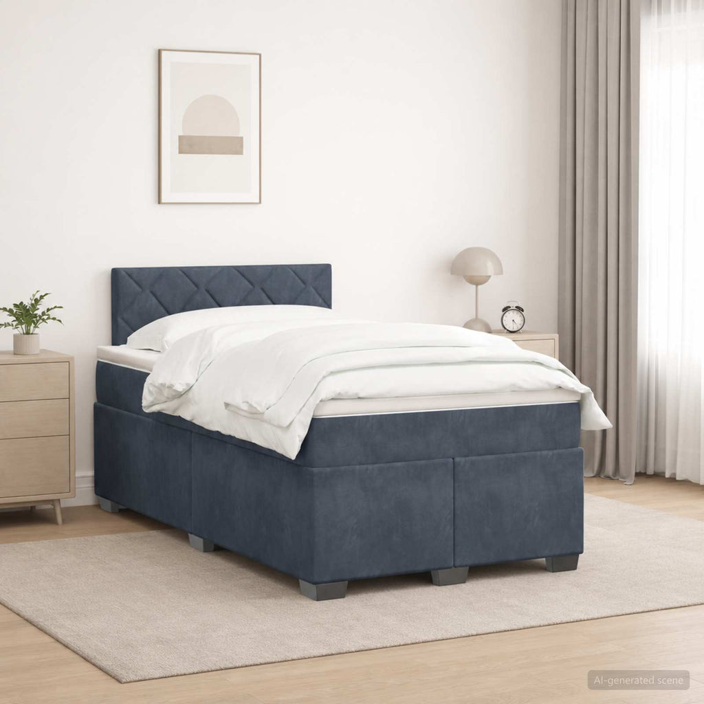 vidaXL Łóżko Box Spring z materacem i LED ciemnoszary 120 x 200 cm