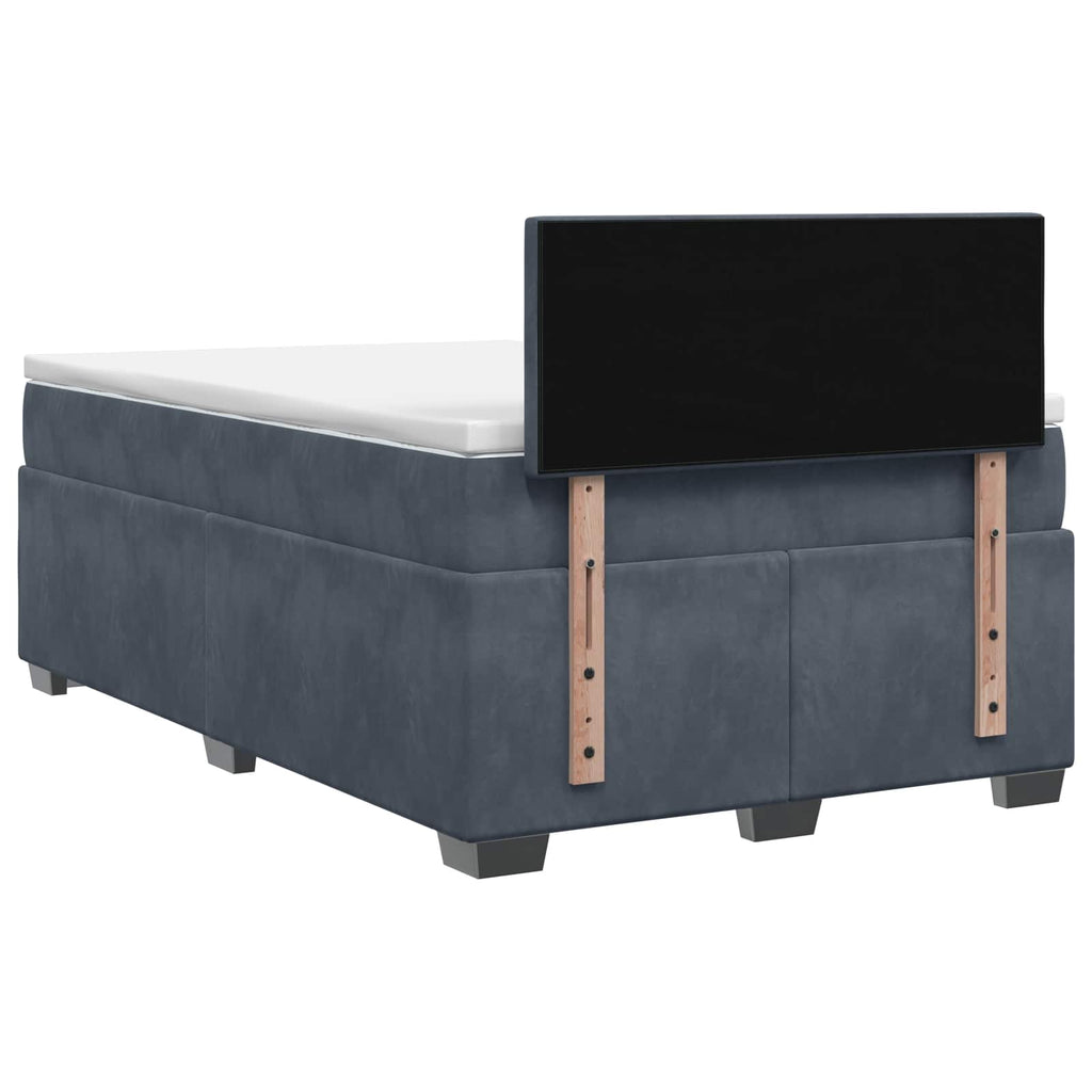 vidaXL Łóżko Box Spring z materacem i LED ciemnoszary 120 x 190 cm