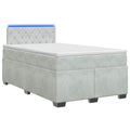 vidaXL Łóżko Box Spring z materacem i LED jasnoszary 120 x 200 cm