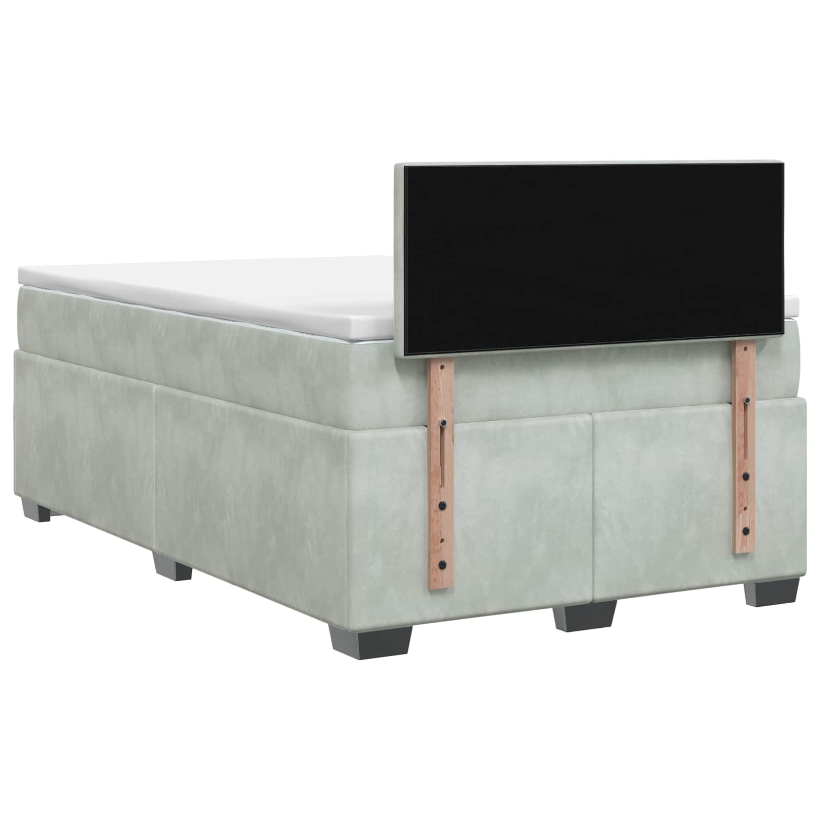 vidaXL Łóżko Box Spring z materacem i LED jasnoszary 120 x 200 cm