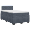 vidaXL Łóżko Box Spring z materacem i LED ciemnoszary 120 x 200 cm