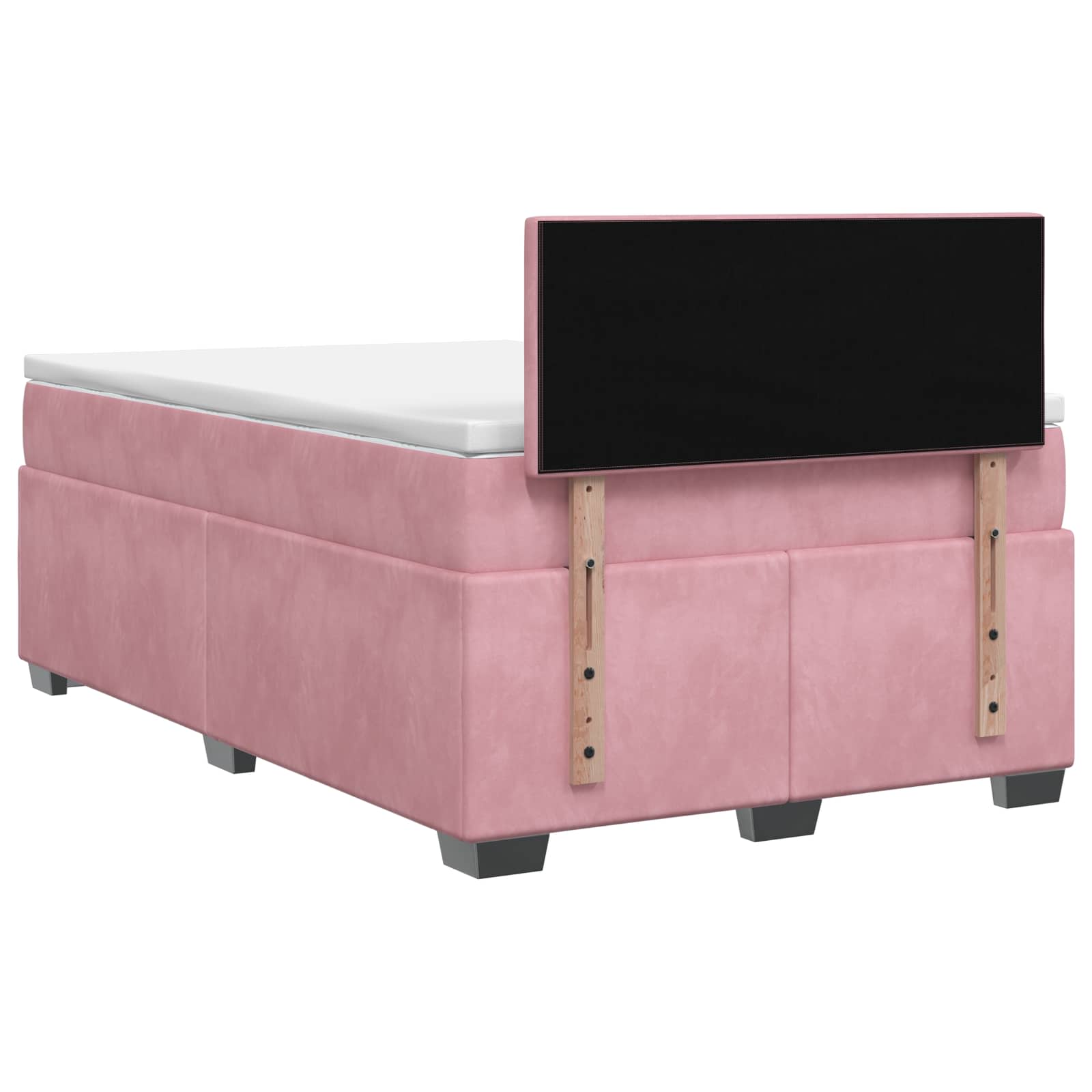 vidaXL Łóżko Box Spring z materacem i LED różowy 120 x 200 cm Welur