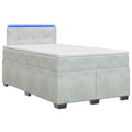 vidaXL Łóżko Box Spring z materacem i LED jasnoszary 120 x 200 cm