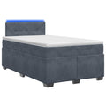 vidaXL Łóżko Box Spring z materacem i LED ciemnoszary 120 x 200 cm