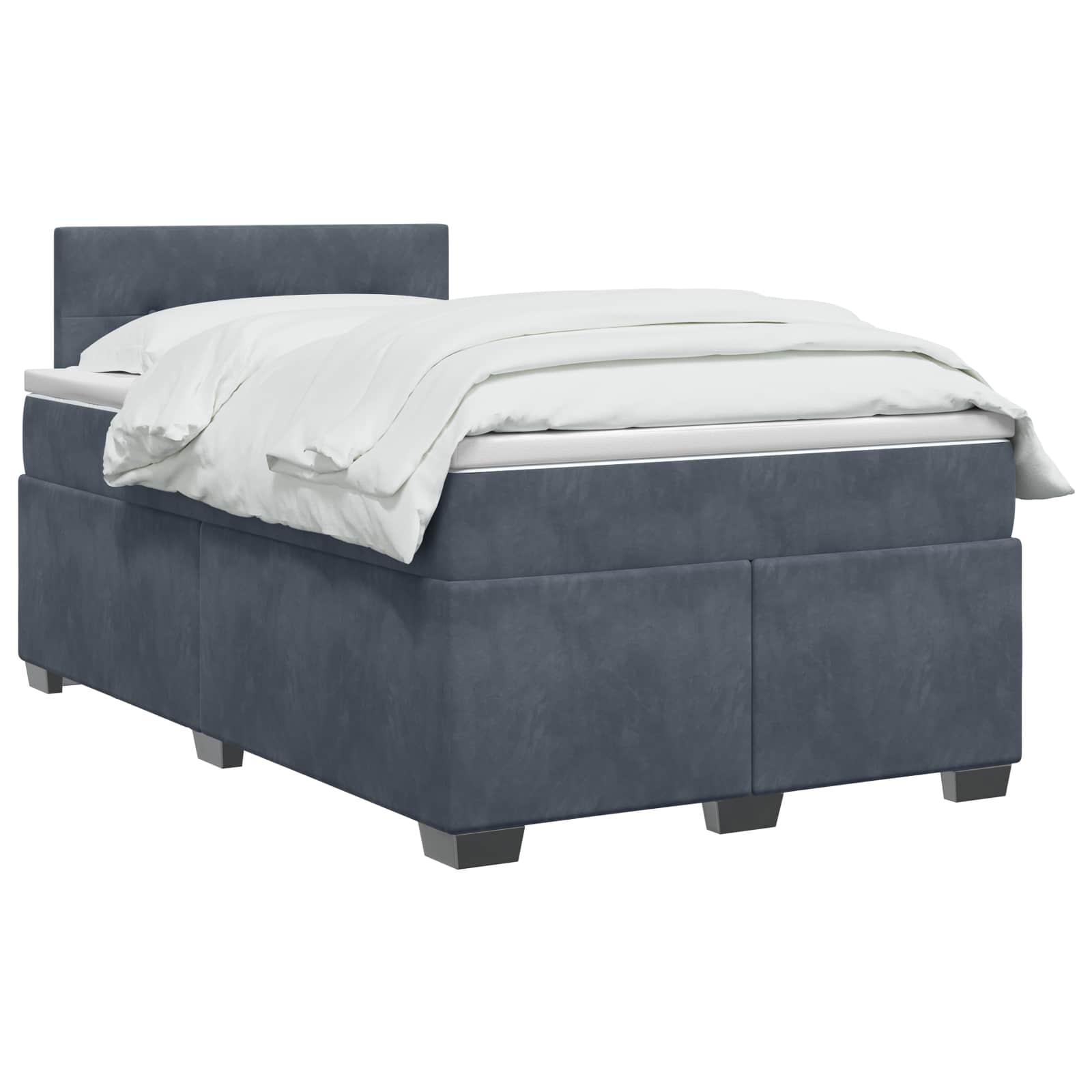 vidaXL Łóżko Box Spring z materacem i LED ciemnoszary 120 x 200 cm