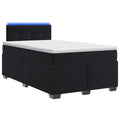 vidaXL Łóżko Box Spring z materacem i LED Czarny 120 x 200 cm Welur