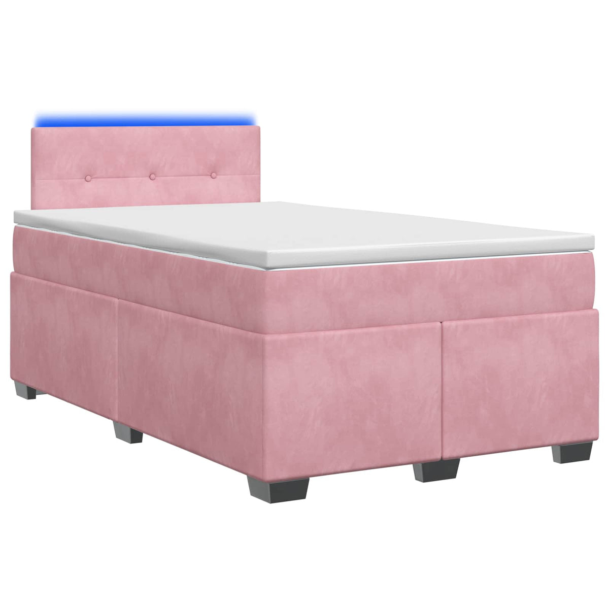 vidaXL Łóżko Box Spring z materacem i LED różowy 120 x 200 cm Welur