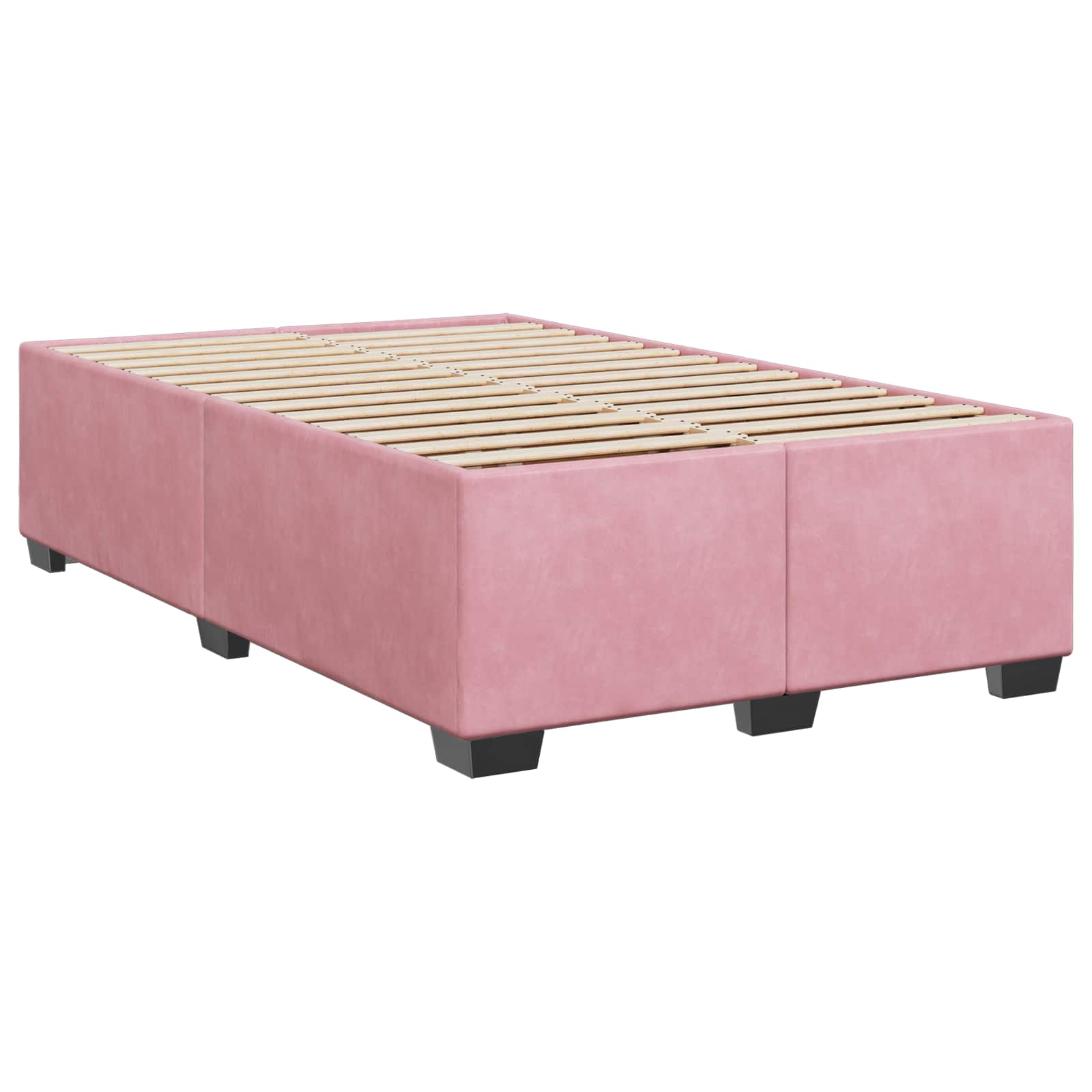 vidaXL Łóżko Box Spring z materacem i LED różowy 120 x 200 cm Welur
