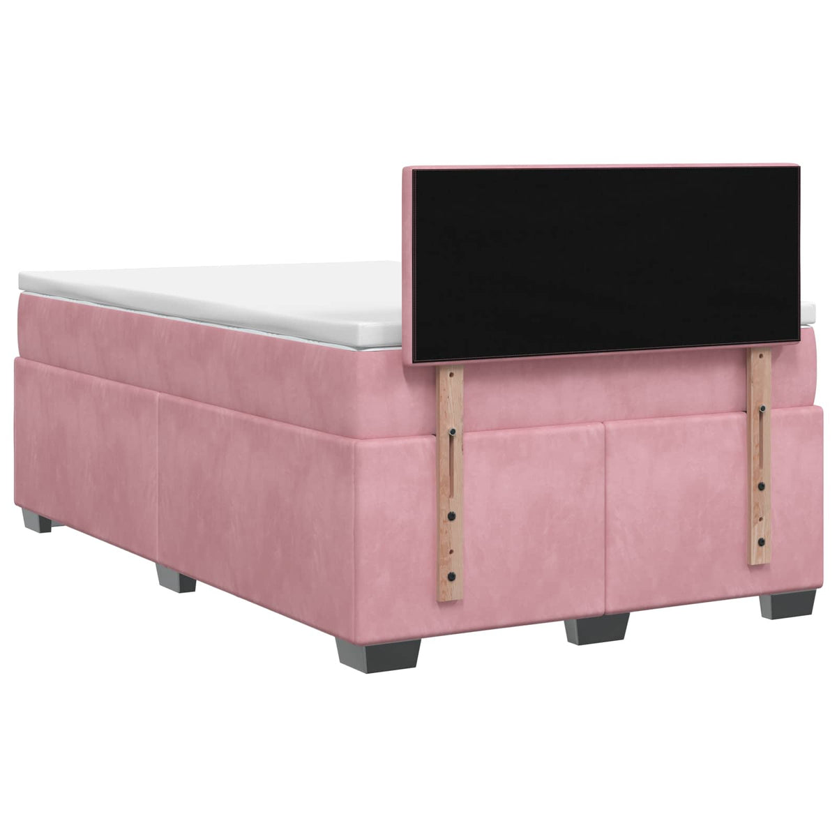 vidaXL Łóżko Box Spring z materacem i LED różowy 120 x 200 cm Welur