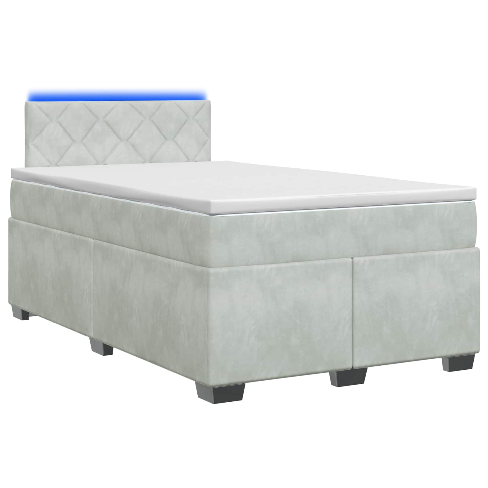 vidaXL Łóżko Box Spring z materacem i LED jasnoszary 120 x 200 cm