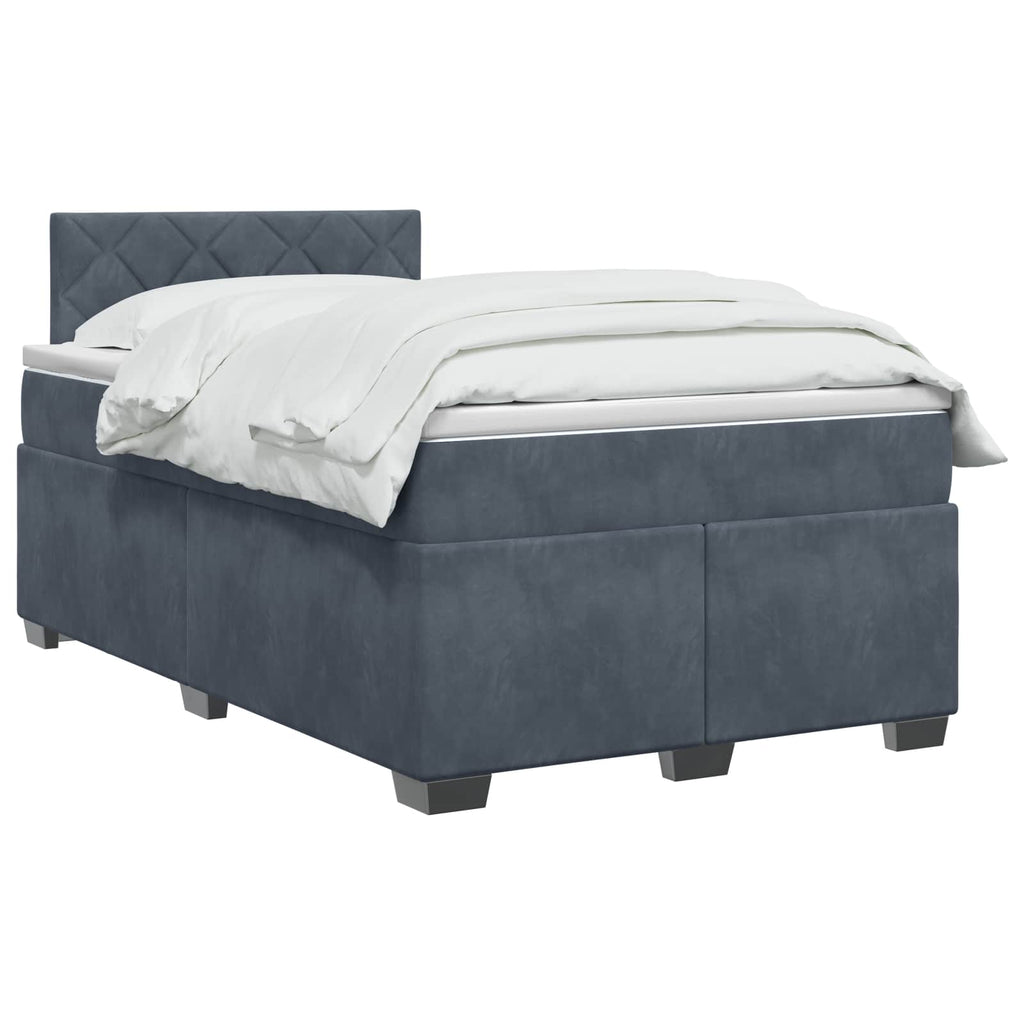 vidaXL Łóżko Box Spring z materacem i LED ciemnoszary 120 x 200 cm