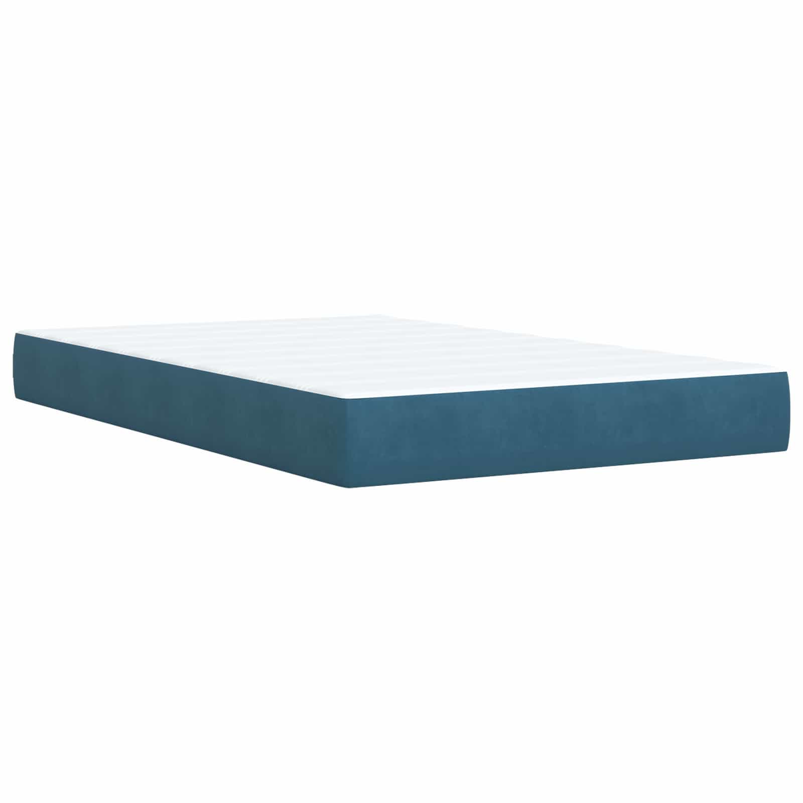 vidaXL Łóżko Box Spring z materacem i LED niebieski 120 x 200 cm Welur