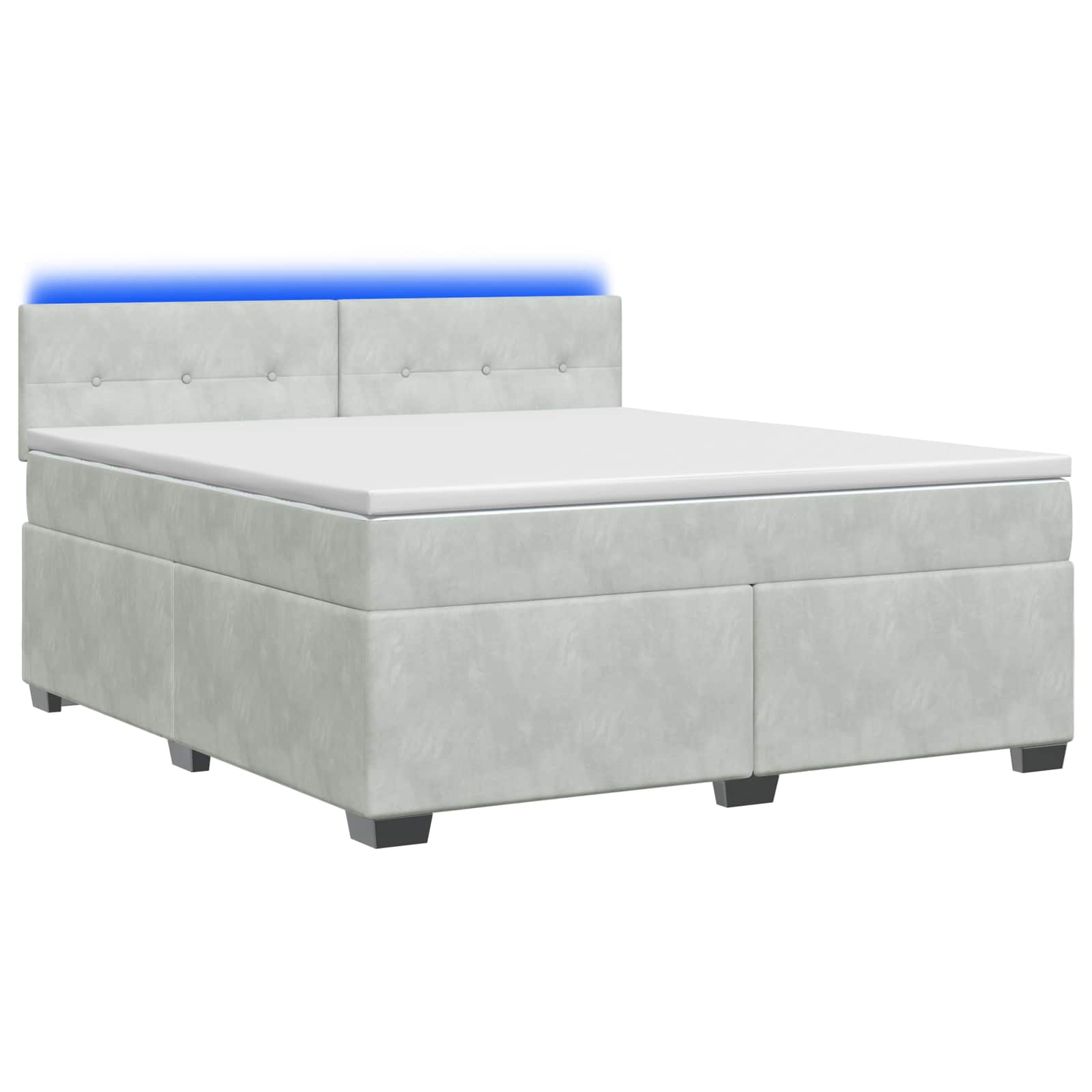 vidaXL Łóżko Box Spring z materacem i LED jasnoszary 140 x 190 cm