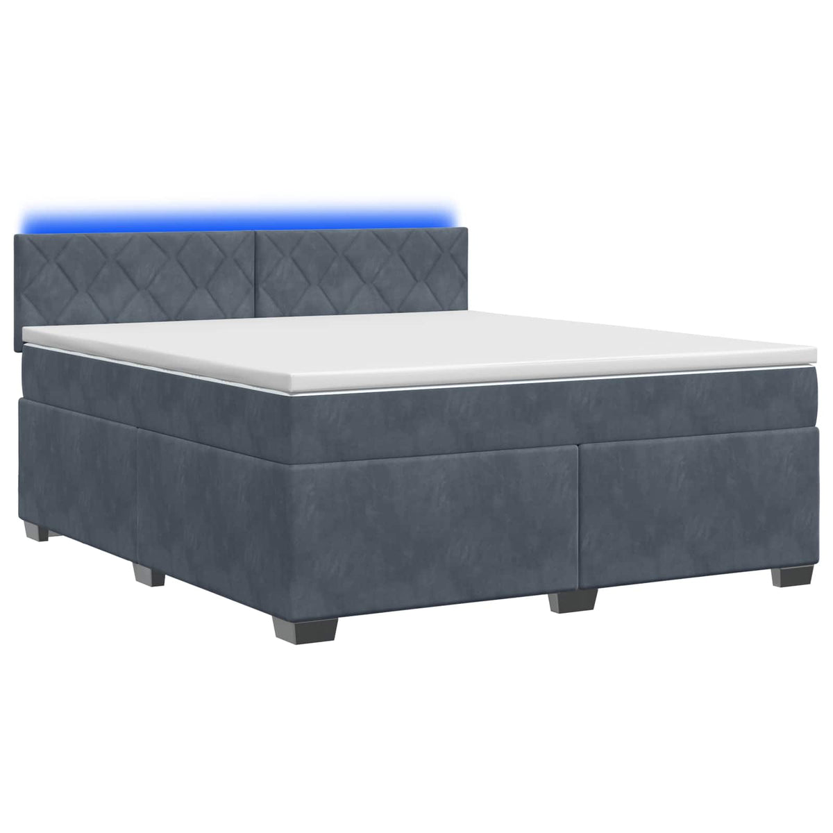 vidaXL Łóżko Box Spring z materacem i LED ciemnoszary 140 x 190 cm