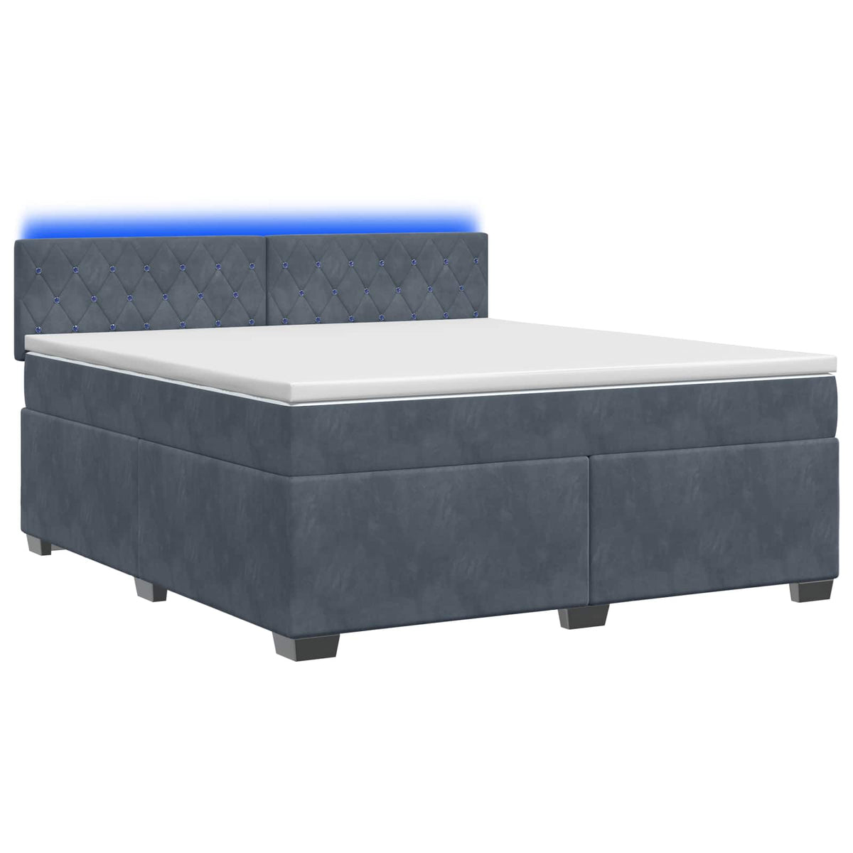 vidaXL Łóżko Box Spring z materacem i LED ciemnoszary 140 x 200 cm