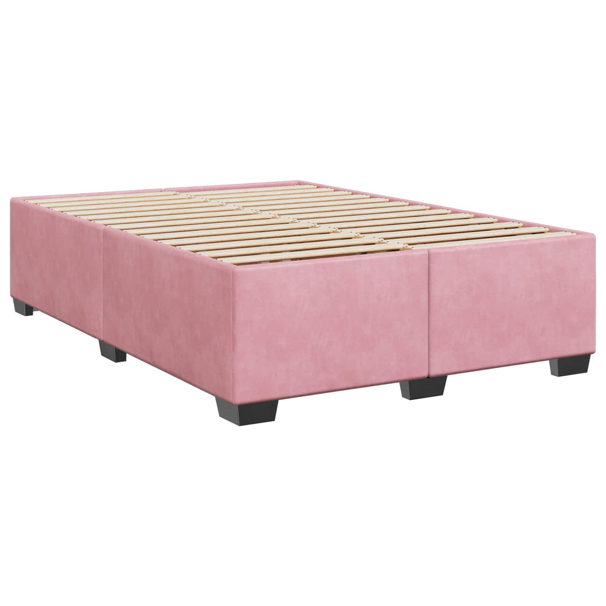 vidaXL Łóżko Box Spring z materacem i LED różowy 140 x 200 cm Welur