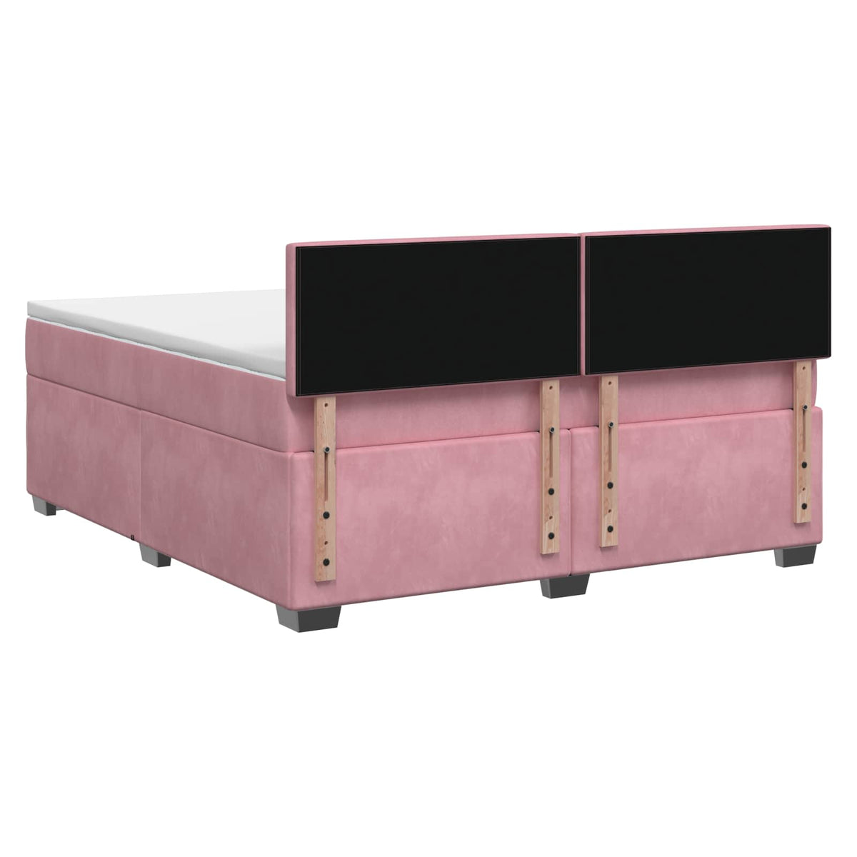 vidaXL Łóżko Box Spring z materacem i LED różowy 140 x 200 cm Welur