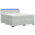 vidaXL Łóżko Box Spring z materacem i LED jasnoszary 140 x 200 cm
