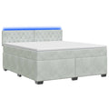 vidaXL Łóżko Box Spring z materacem i LED jasnoszary 160 x 200 cm