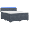 vidaXL Łóżko Box Spring z materacem i LED ciemnoszary 160 x 200 cm