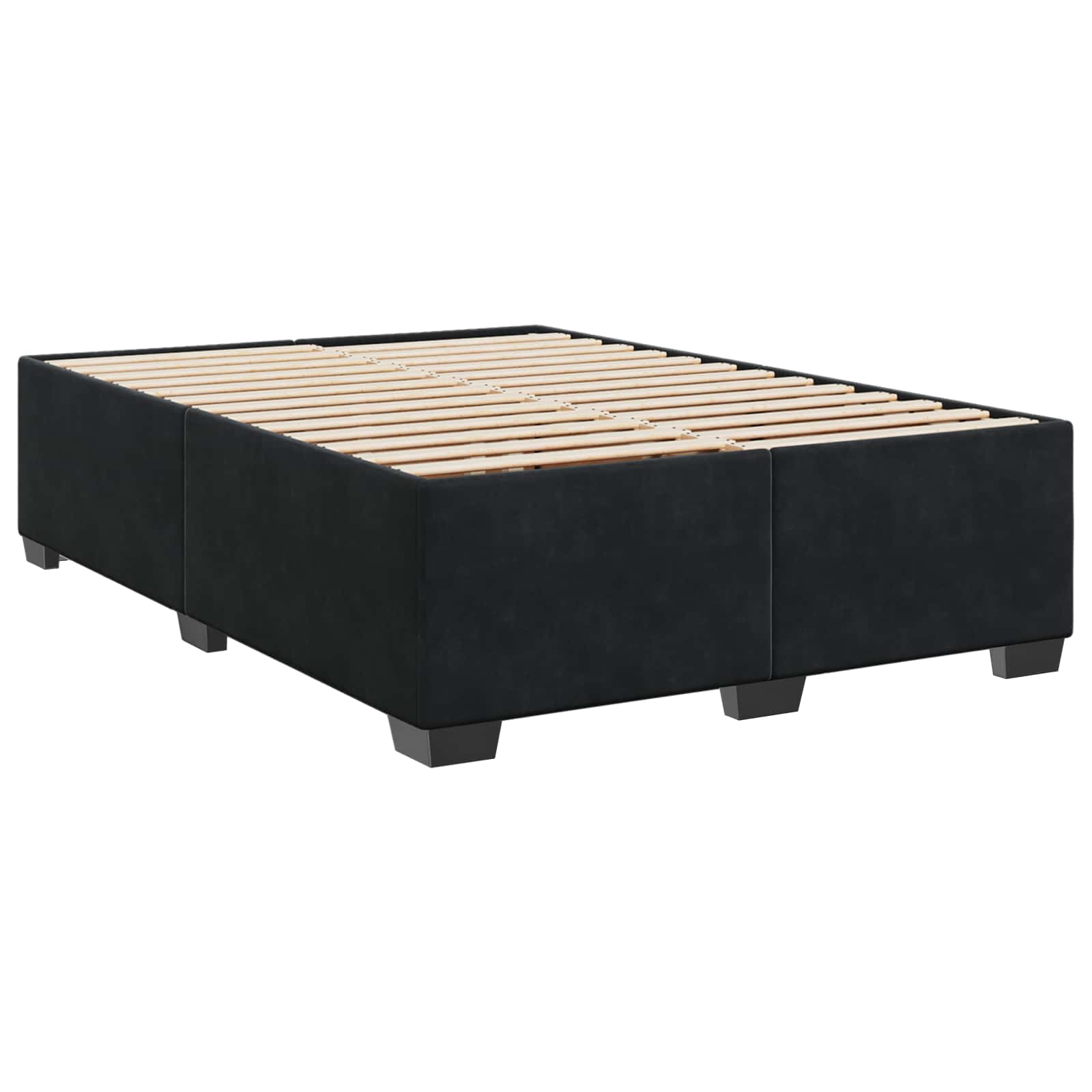 vidaXL Łóżko Box Spring z materacem i LED Czarny 160 x 200 cm Welur