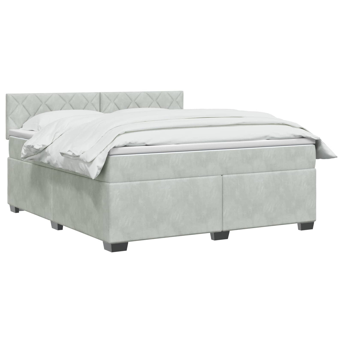 vidaXL Łóżko Box Spring z materacem i LED jasnoszary 160 x 200 cm