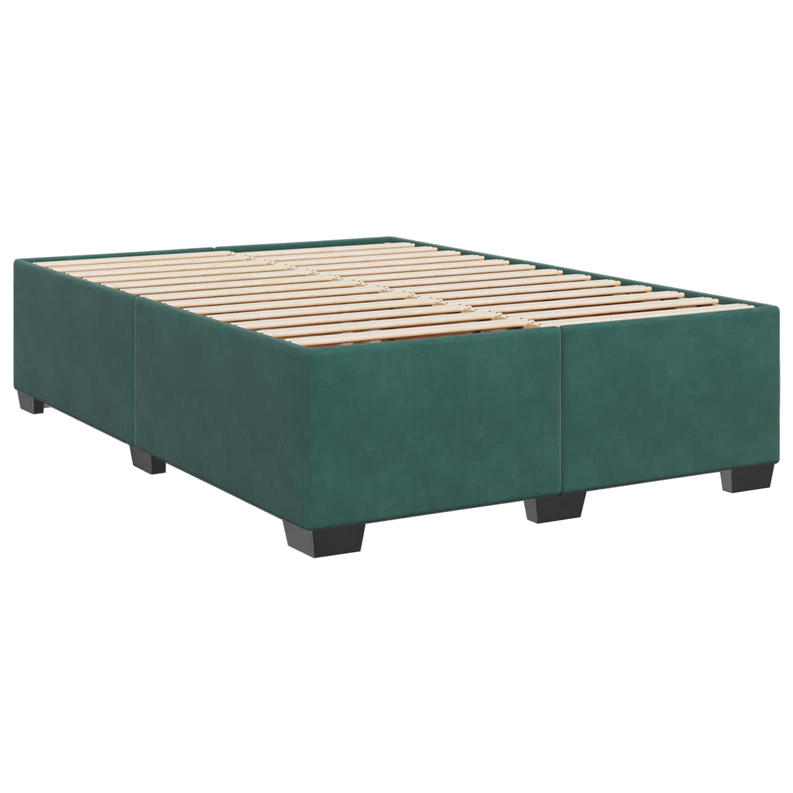 vidaXL Łóżko Box Spring z materacem i LED Ciemnozielony 160 x 200 cm