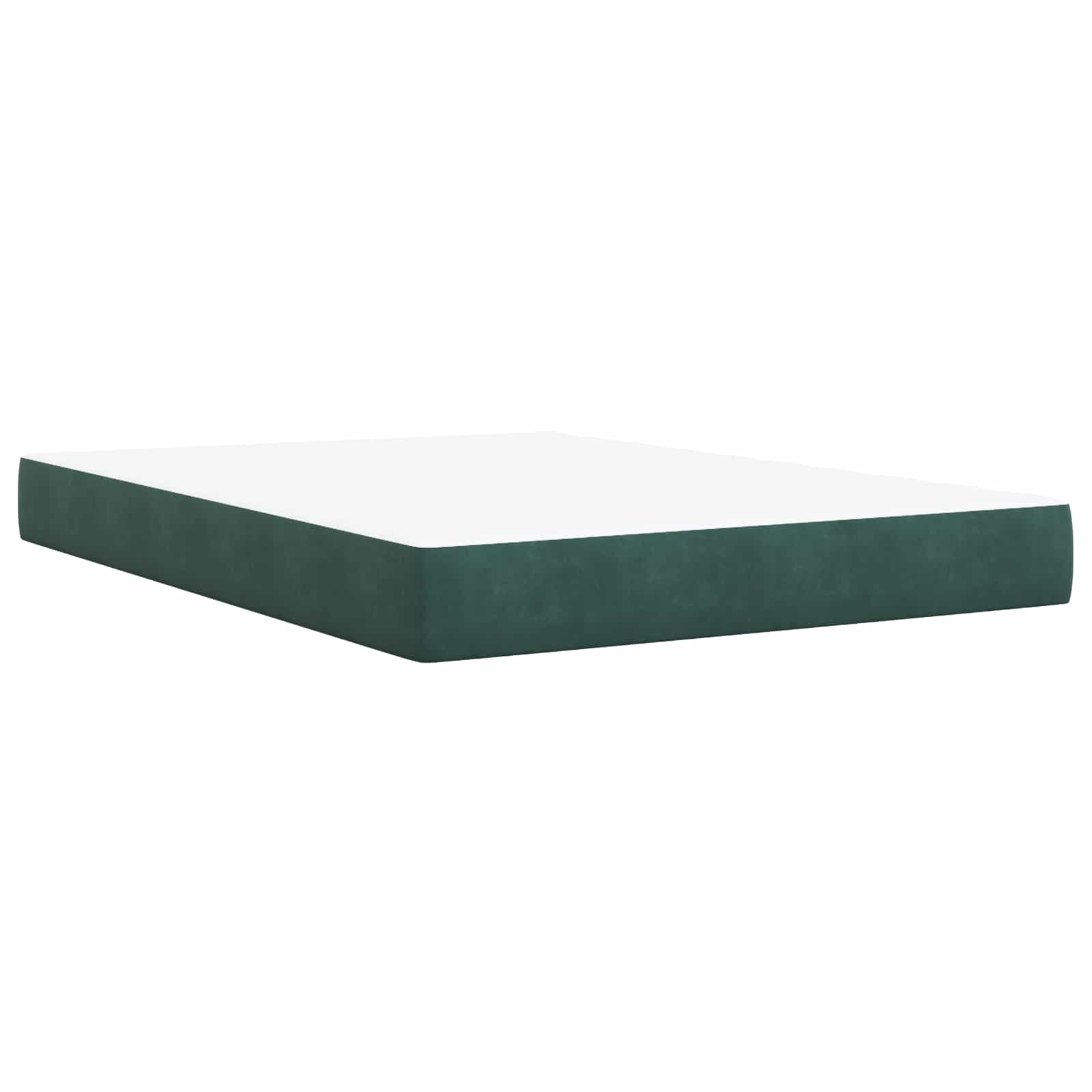 vidaXL Łóżko Box Spring z materacem i LED Ciemnozielony 160 x 200 cm