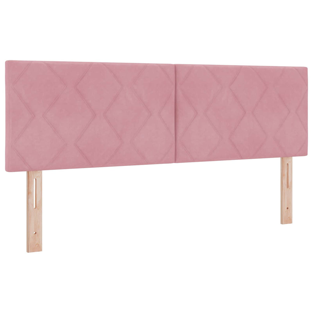 vidaXL Łóżko Box Spring z materacem i LED różowy 160 x 200 cm Welur