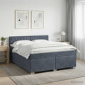 vidaXL Łóżko Box Spring z materacem i LED ciemnoszary 180 x 200 cm