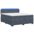 vidaXL Łóżko Box Spring z materacem i LED ciemnoszary 180 x 200 cm