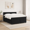 vidaXL Łóżko Box Spring z materacem i LED Czarny 160 x 200 cm Welur