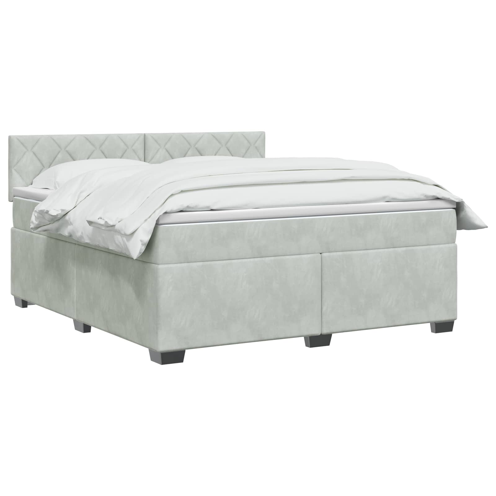 vidaXL Łóżko Box Spring z materacem i LED jasnoszary 180 x 200 cm
