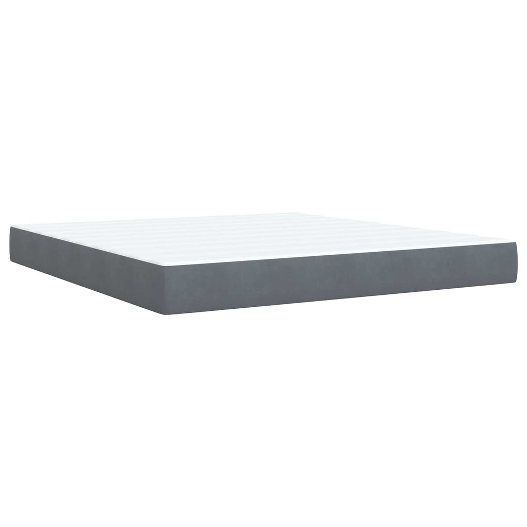 vidaXL Łóżko Box Spring z materacem i LED ciemnoszary 180 x 200 cm