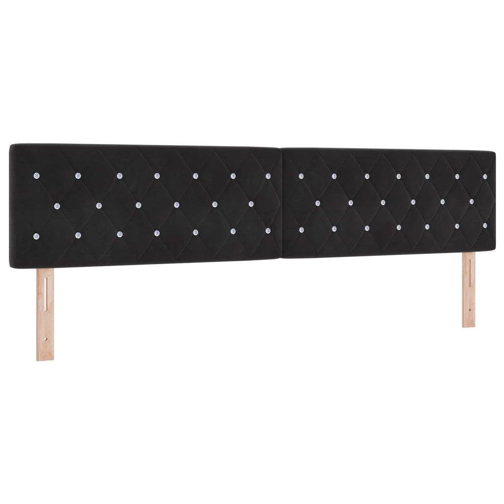 vidaXL Łóżko Box Spring z materacem i LED Czarny 200 x 200 cm Welur