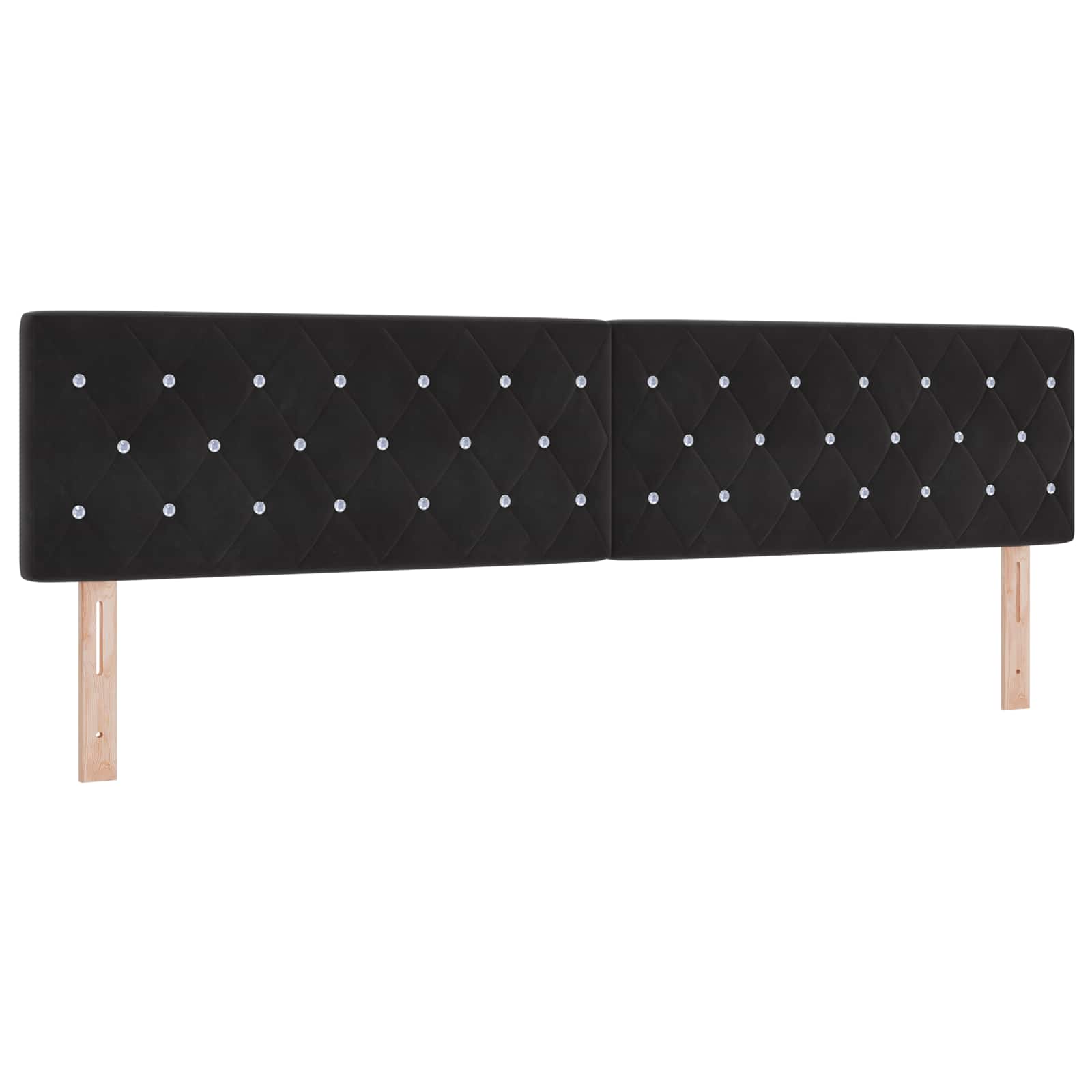 vidaXL Łóżko Box Spring z materacem i LED Czarny 200 x 200 cm Welur