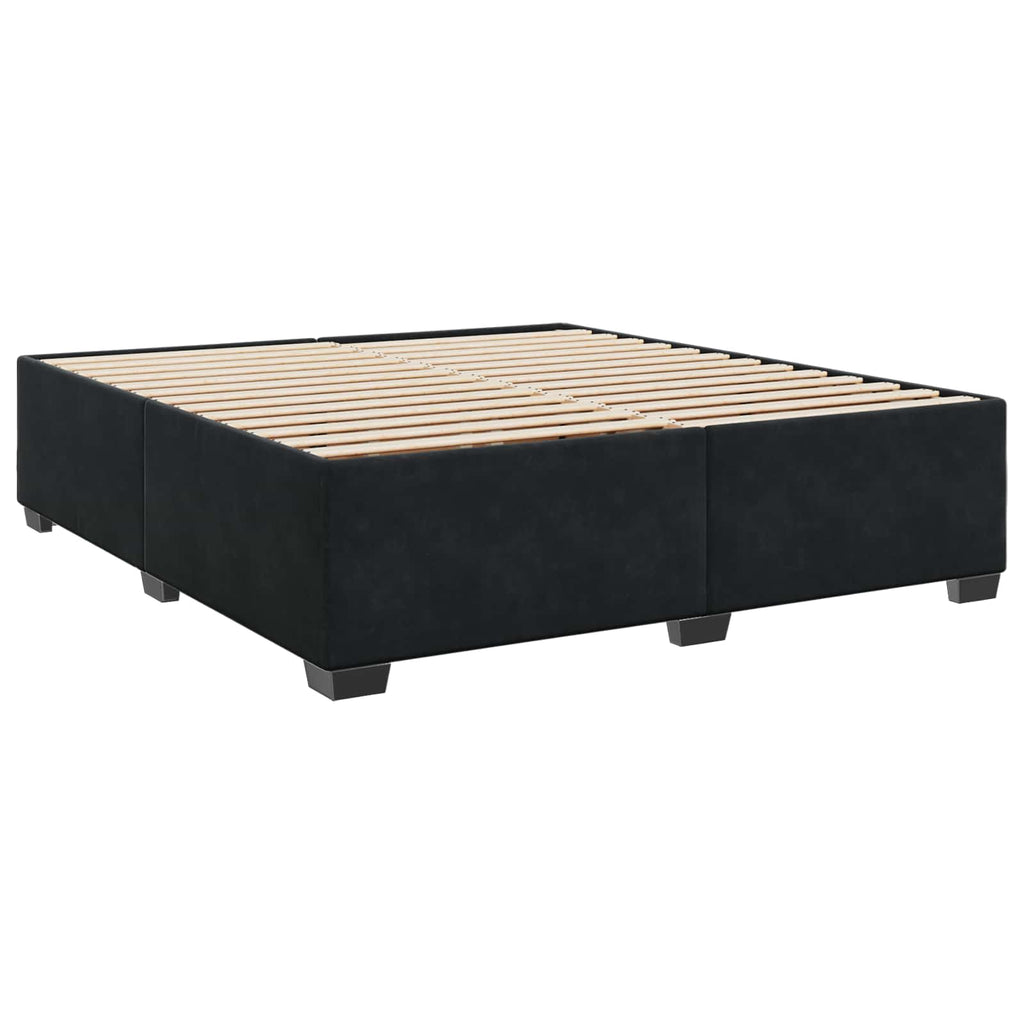 vidaXL Łóżko Box Spring z materacem i LED Czarny 200 x 200 cm Welur