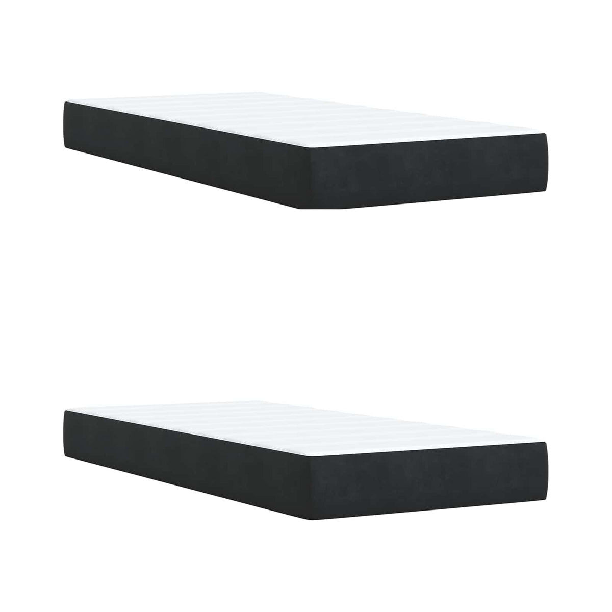 vidaXL Łóżko Box Spring z materacem i LED Czarny 200 x 200 cm Welur