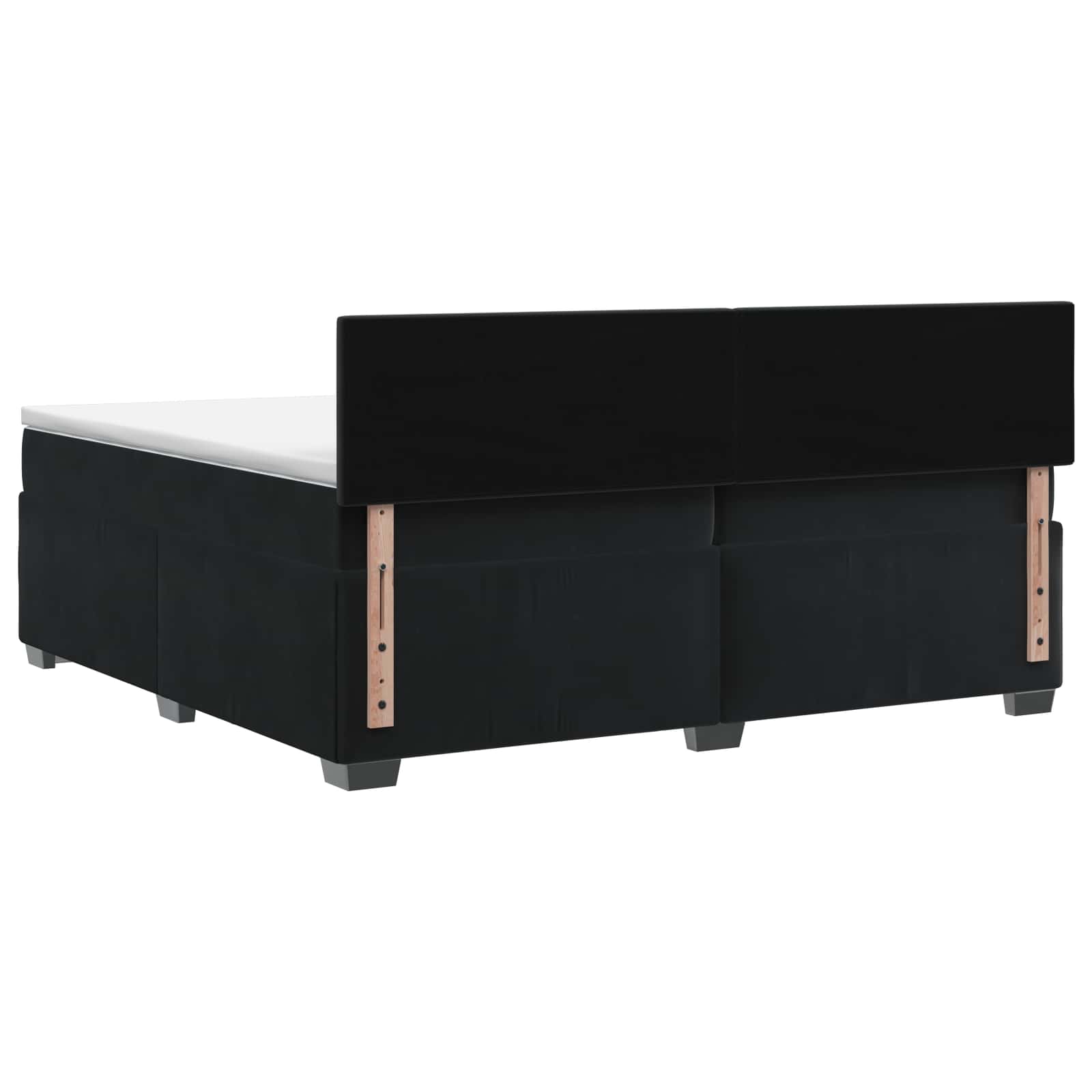 vidaXL Łóżko Box Spring z materacem i LED Czarny 200 x 200 cm Welur