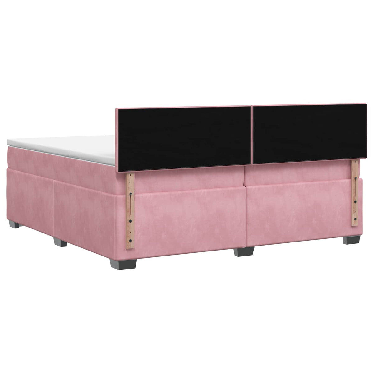 vidaXL Łóżko Box Spring z materacem i LED różowy 200 x 200 cm Welur