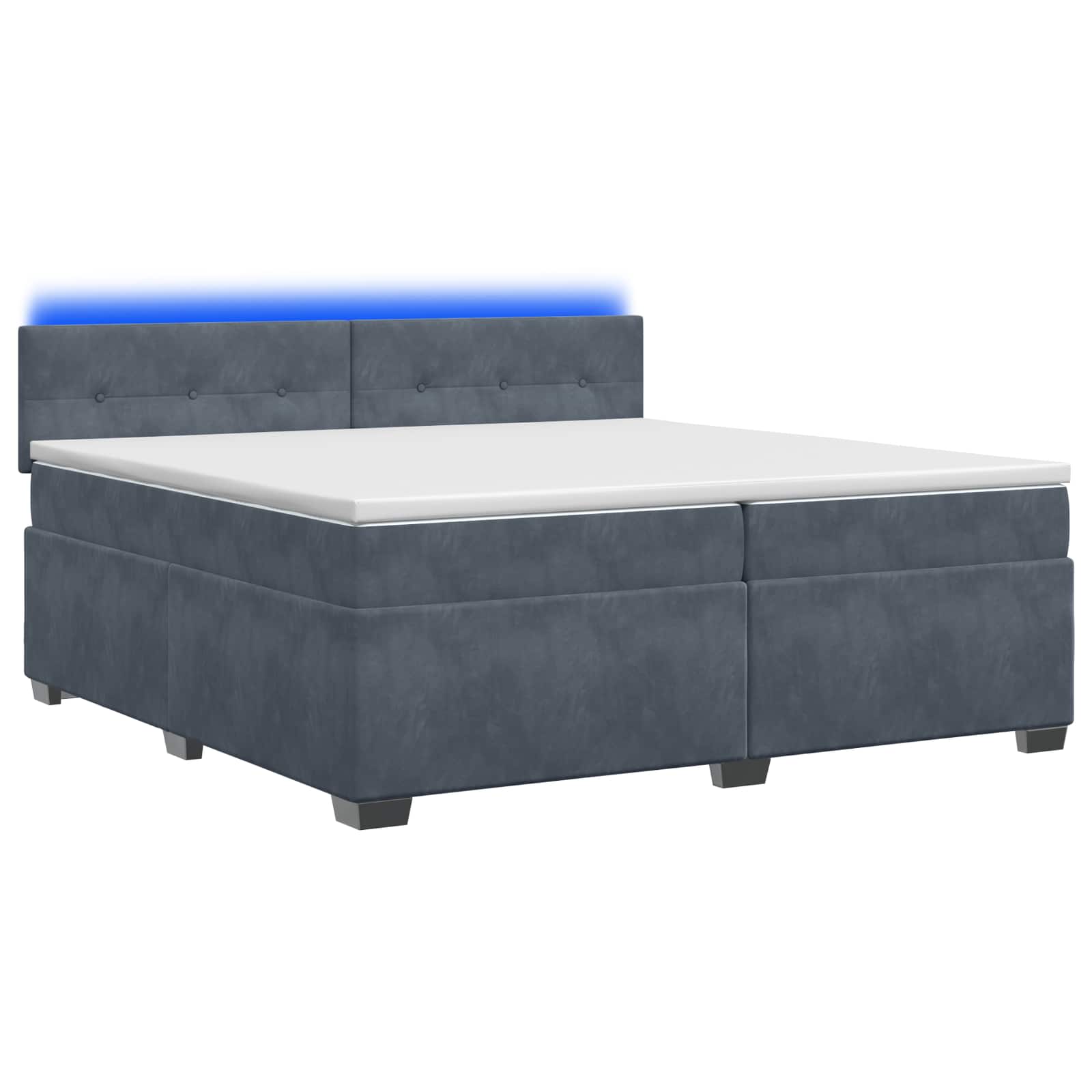 vidaXL Łóżko Box Spring z materacem i LED ciemnoszary 200 x 200 cm