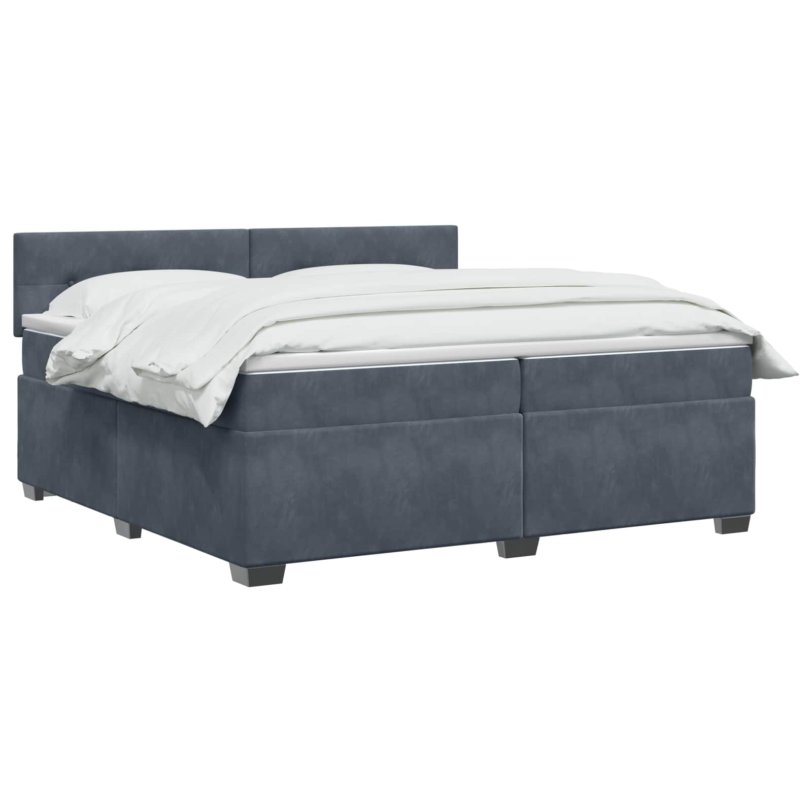 vidaXL Łóżko Box Spring z materacem i LED ciemnoszary 200 x 200 cm