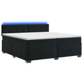 vidaXL Łóżko Box Spring z materacem i LED Czarny 200 x 200 cm Welur