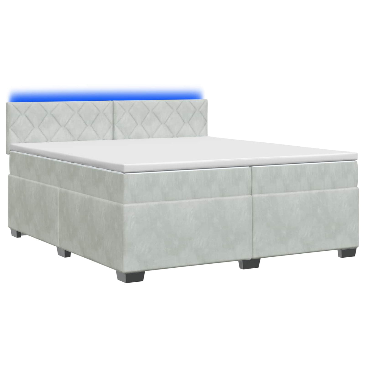 vidaXL Łóżko Box Spring z materacem i LED jasnoszary 200 x 200 cm