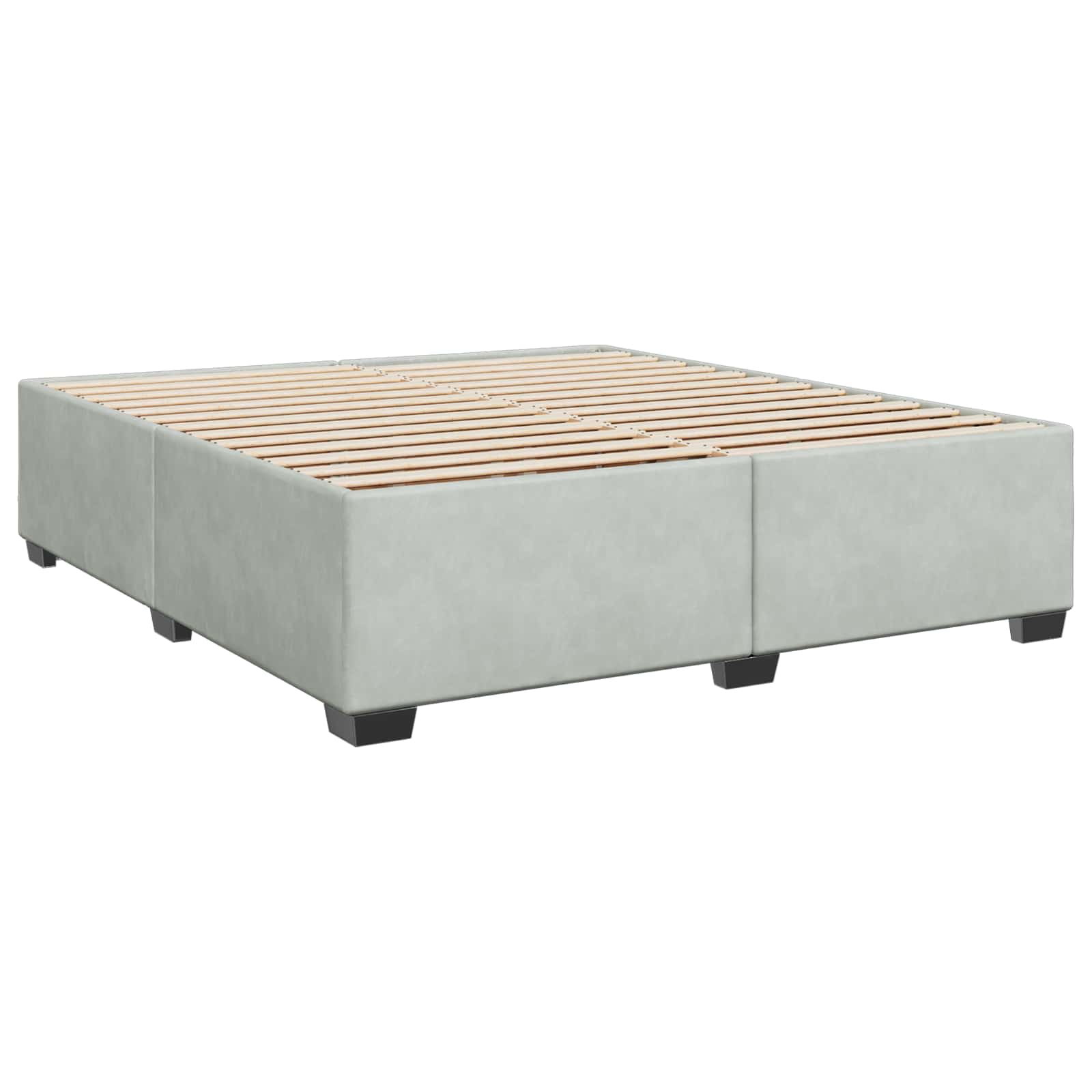 vidaXL Łóżko Box Spring z materacem i LED jasnoszary 200 x 200 cm