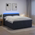 vidaXL Łóżko Box Spring z materacem i LED ciemnoszary 200 x 200 cm